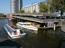 Canal boats and bike lot